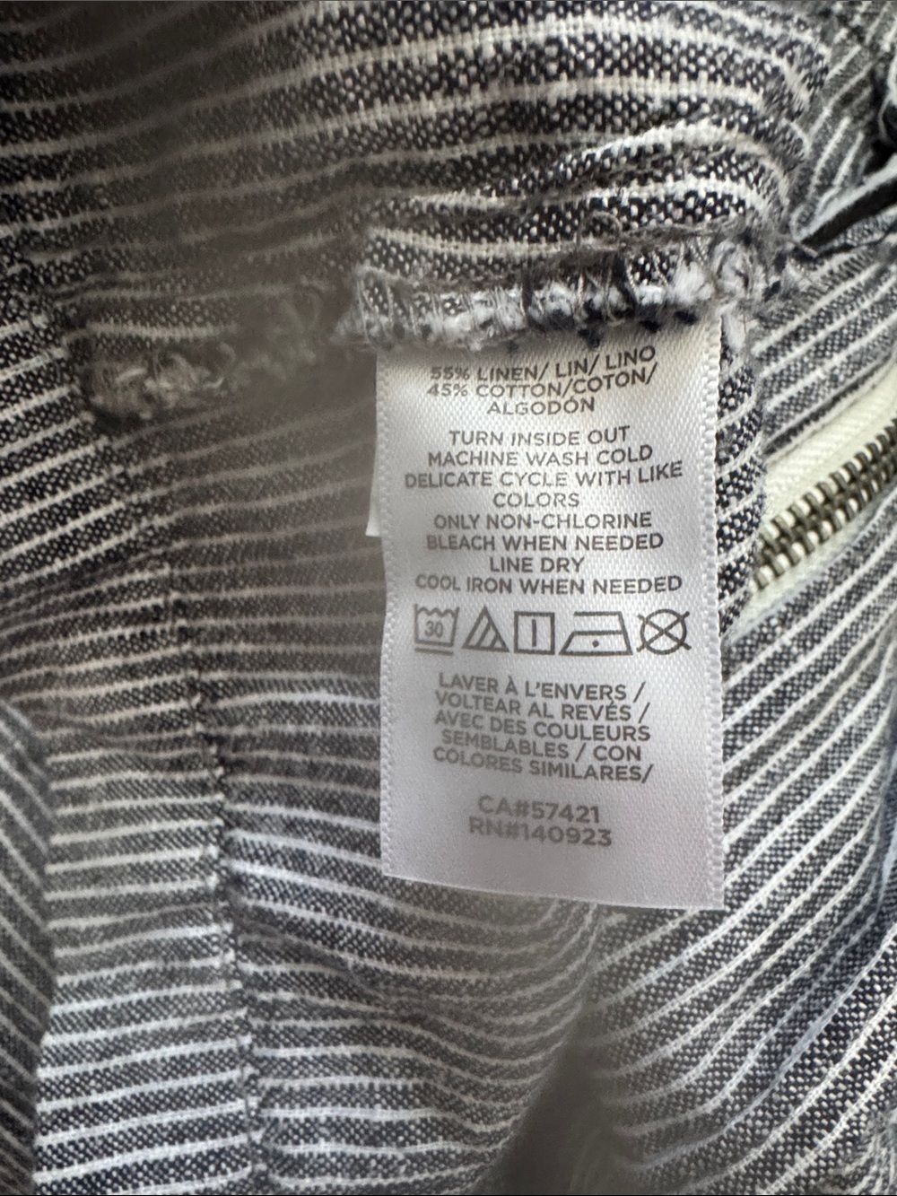 Striped Drawstring Funnel Neck Jacket - Gray - Picture 9 of 10